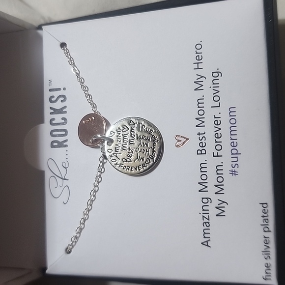 She rocks Silver Plated Necklace Gift  mom gift - Picture 1 of 3